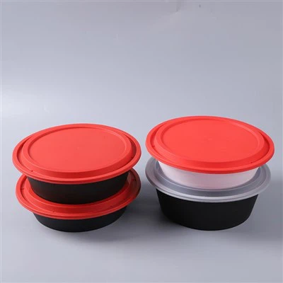 Округла пластична чинија црна за супу